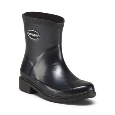 Nuevo en Caja HAVAIANAS Gris Oscuro Galochas Bota de Lluvia Metálica 1.25" Tacón BR 35 US 6 Foto 1 de 4