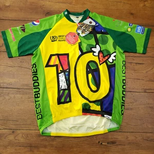 Pactimo Cycling Jersey Mens Small Best Buddies 10 Year SS Road Bike Pockets S - Picture 1 of 7