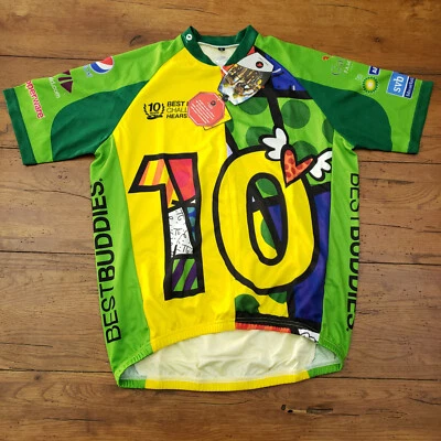 Pactimo Cycling Jersey Mens Small Best Buddies 10 Year SS Road Bike Pockets S - Image 1 of 4