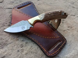 HANDFORGED CUSTOM HUNTING COWBOY SKINNER KNIFE WITH STAG HANDLE&SHEATH - Picture 1 of 4