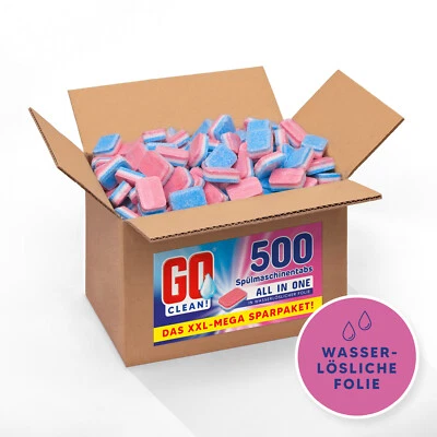 10 kg ca. 500 Stück GO clean! All in One 20g Spülmaschinentabs in wassl. Folie - Bild 1 von 4