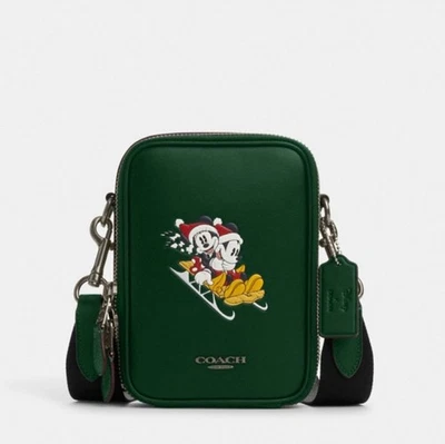 Bolso Coach X Disney North South Stanton Minnie Mouse verde pino CM028 NUEVO CON ETIQUETAS Foto 1 de 4