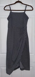 Vestido Vaina BETSEY JOHNSON Talla 4 Azul Marino Lunares Correas de Espagueti Forrado - Imagen 1 de 12
