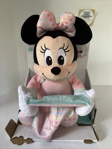 Disney Baby Minnie Mouse Peek-A-Boo Talking Musical 12" Plush Pink Dots - Picture 1 of 5