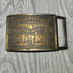Vintage Levi Strauss Co. Metall Messing Ton Gürtelschnalle Original Niete Made in USA - Bild 1 von 3