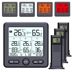 LCD Weather Station with 3 Outdoor Sensors Thermo Hygrometer Indoor Outdoor Sensor - Picture 1 of 12