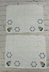 Vintage Hand Embroidered Floral Table Dresser Toppers 2 Pieces 11.5 X 14.5?