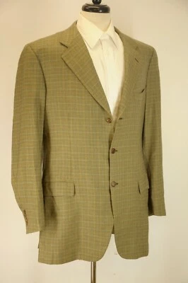 Blazer Brioni Pure 100% cashmere micro xadrez janela esporte 44L Itália - Imagem 1 de 4