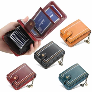 NUEVO Cuero Pequeño Billetera RFID Bloqueo de Identificación Portatarjeta de Crédito Bolso de Mano para Mujer - Imagen 1 de 19