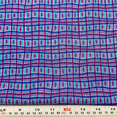 K.P. Kids by Kari Pearson for SSI Blue & Purple Cotton Fabric Remnant 15" x 43" - Image 1 of 2