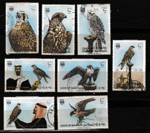 BAHRAIN 1980 FALCONS 298-305 Very fine complete Stamps set. - Picture 1 of 2