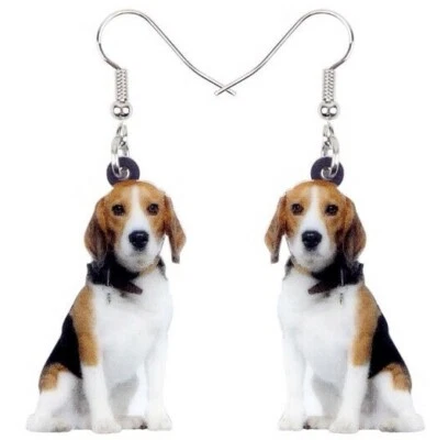 Pendientes Beagle Perro -- Pendientes Acrílico Estampado Animal Perro -- Colgantes, Estilo Gancho Foto 1 de 4
