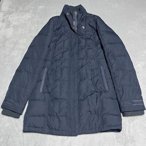 Abercrombie & Fitch Coat Womens Small Navy Blue Goose Down Puffer Parka - Picture 1 of 10