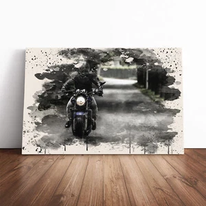 Motorcycle Motorbike (3) Canvas Wall Art Print Framed Picture Decor Living Room - Picture 1 of 6