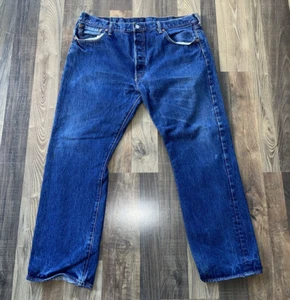 Levi's Straight Regular 501 Original Fit Blue Jeans Men's Size W38 L27 - Picture 1 of 12