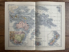 Antique Map Oceania - Australia, New Zealand, China Etc 1879 Johnston RARE