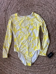 NWT! Kate Spade Large Long Sleeve One Piece Swim Bathing Suit Paddle Yellow - Picture 1 of 7