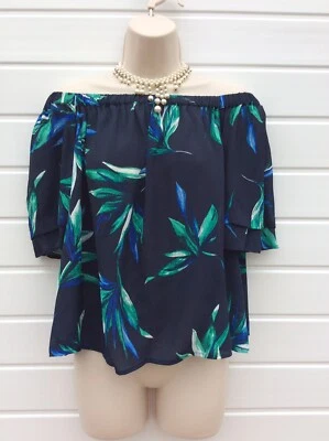 COLD SHOULDER BLOUSE,HIPPIE,BOHO,GYPSY,60S,70S,80S LOOK,DEBENHAMS.BARDOT,SIZE 8 - Image 1 of 4