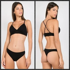 Anemone Cotton Bralette & Thong Set, Convertible Straps, Darted Cups - Picture 1 of 4