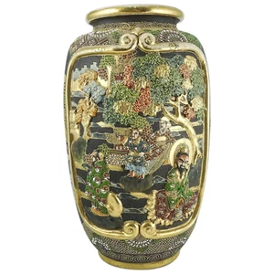 Antique Japanese MORIAGE SATSUMA Vase / Lamp Base Gold Gilt Raised High Relief - Picture 1 of 8