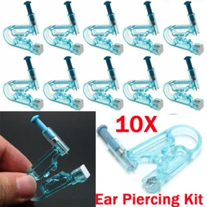 10 x pistola a foro auricolare monouso indolore asepsi orecchini pistola piercing strumenti - Foto 1 di 12