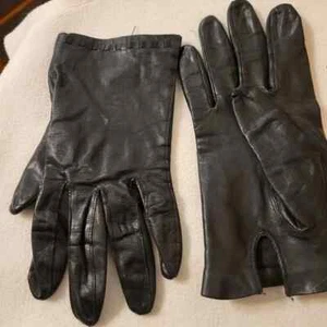 Vintage Smart Set schwarze Rindslederhandschuhe Größe C - Bild 1 von 3