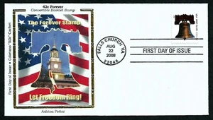 USA, SCOTT # 4126-B, FDC COVER OF COLORANO SILK LIBERTY BELL, FOREVER STAMP 2008 - Picture 1 of 1