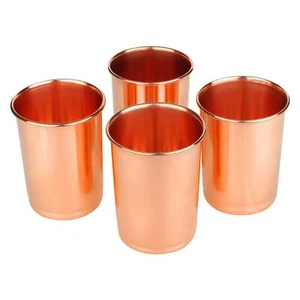 Pure Copper Plain Drinking Copper Glass Set of 4 - Picture 1 of 1