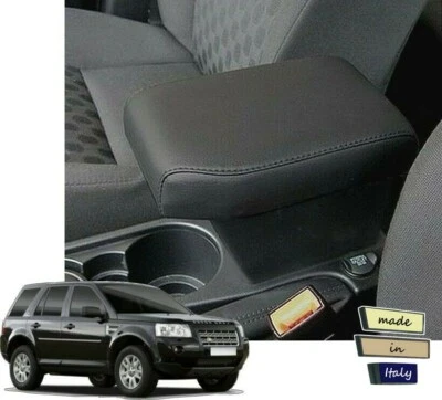 Bracciolo regolabile lunghezza per FREELANDER 2 (2007-2012 ecopelle nero-NO VITI - Immagine 1 di 4