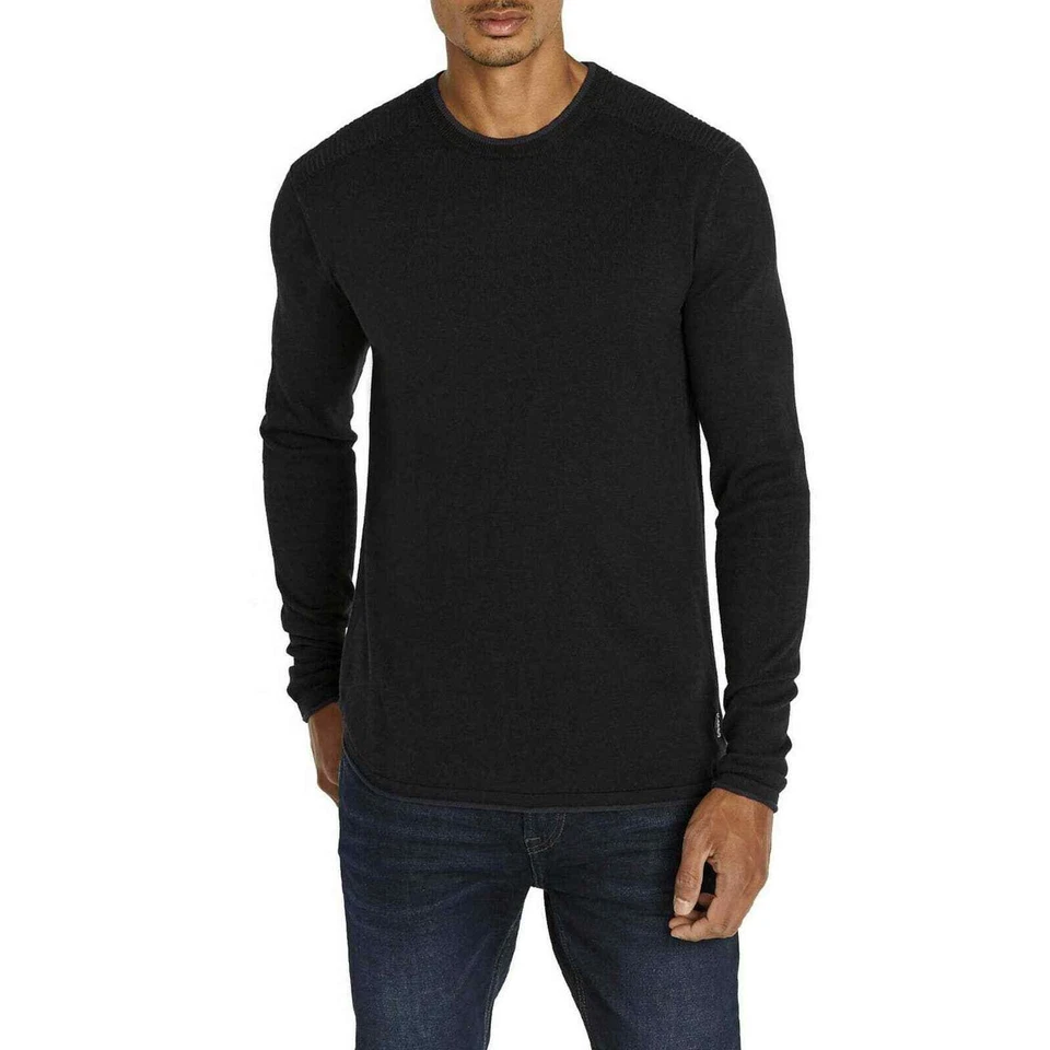 Buffalo David Bitton Mens Sweater Black Size 2xl Crew Neck Pullover #161