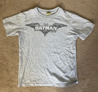 Youth Boy Lego Batman Movie Solid Gray Short Sleeve Casual T-Shirt Size 5 - Image 1 of 4