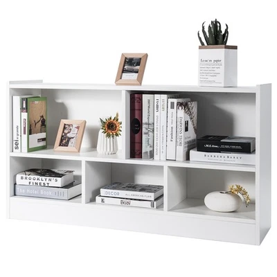 Honeyjoy Kids 2-Shelf Bookcase 5-Cube Wood Toy Storage Cabinet w/ Shelves White - Image 1 of 4
