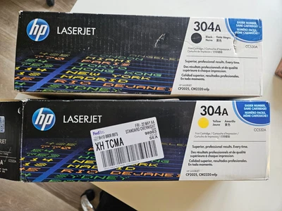 NEW SEALED HP Laserjet 304A BLACK CC530A Genuine Seal + OPEN YELLOW  BOX CC532A! - Image 1 of 4