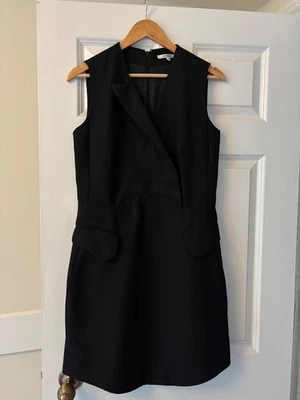 Carven Black Tuxedo style sleeveless dress size 38 great condition - Image 1 of 4