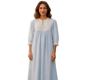 Vintage Carole Hochman For Chevette Nightgown Sleepwear Satien Lace Size Medium - Picture 1 of 14