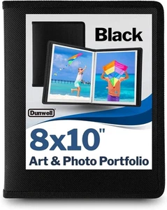 Álbum de fotos Dunwell 8x10 libro portafolio de arte negro con 24 fundas pantalla 48 páginas - Imagen 1 de 9