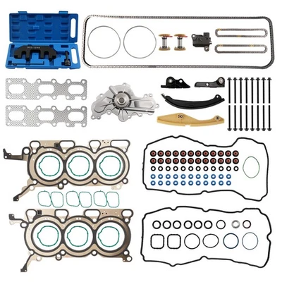 全定时套件带水泵和MLS头垫片适用于福特Taurus X 3.5L 2008-2009 — 第 1/4 张图片