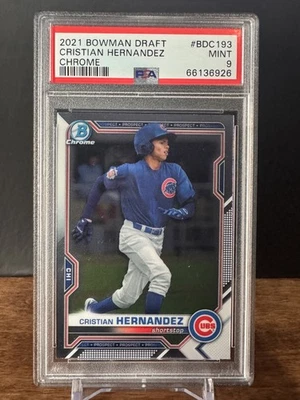2021 Bowman Draft #BDC193 Cristian Hernandez Chrome PSA 9 - Image 1 of 2