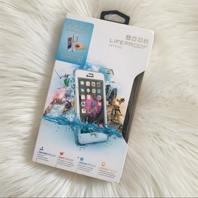 Funda para teléfono iPhone 6 Plus Nuud Lifeproof blanca gris nueva Foto 1 de 4
