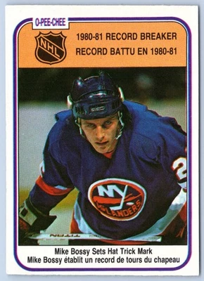 MIKE BOSSY / RECORD BREAKER 1981-82 O-PEE-CHEE 81-82 #390 EX+/EXMINT       98238 - Image 1 of 2
