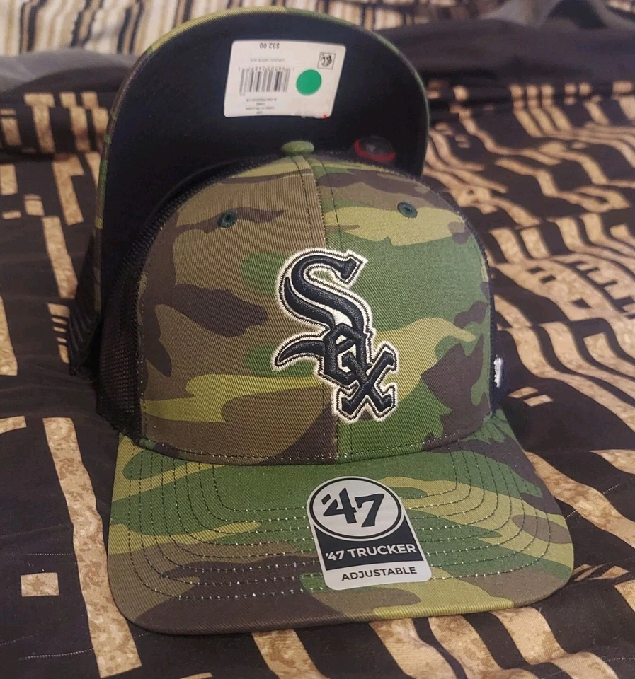 'Chicago White Sox '47 Brand MLB Camouflage Snapback Mesh Adjustable Hat Cap