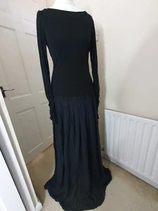 Gianfranco Ferre Designer Black Long Evening Dress Size 44 Backless 50% Silk - Picture 1 of 11