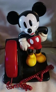 De colección 1976 Walt Disney Mickey Mouse Teléfono Fijo Pulsador No Probado - Imagen 1 de 1