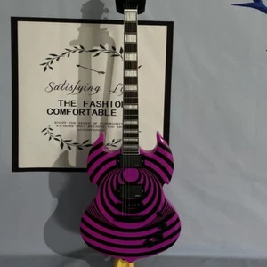 Speciale Rara Chitarra Elettrica Viola Corpo Solido Nero Hardware H-H Pickup - Foto 1 di 8