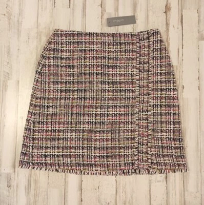 Minifalda Ann Taylor Petite Talla 6P Tweed Flecos Rosa Forrada Foto 1 de 4