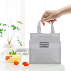 Runmeihe Borsa Pranzo Piccola, Borsa Pranzo Isolata per Donna Uomo Bambini Riutilizzabile (Grigio) - Foto 1 di 5