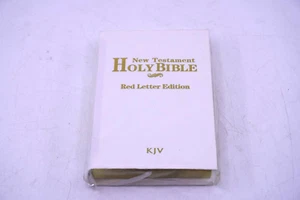 Holy Bible New Testament Red Letter Edition White Cover Pocket Book Size Small - Imagen 1 de 3