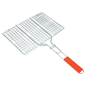 BBQ Barbeque Mesh Net Grid Basket Cooking Roast Tool Outdoor Grilling Meat Fish - Picture 1 of 4