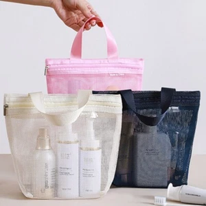 Mesh Makeup Toiletry Storage Bags Travel Washing Body Shower Tools Organizer - Picture 1 of 15