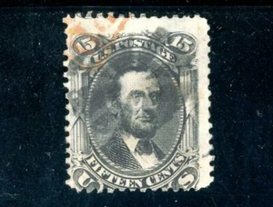 USAstamps Used FVF US Serie of 1861 Lincoln Scott 77 HR + Brown Cancel - Picture 1 of 2